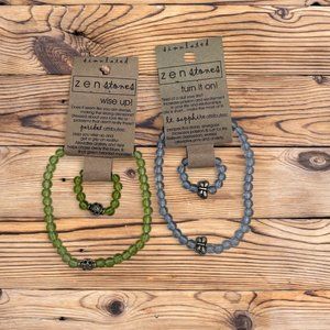 2 Bracelet and Ring Sets 1 Peridot, 1 Light Sapphire Intelligent Drive Combo Zen